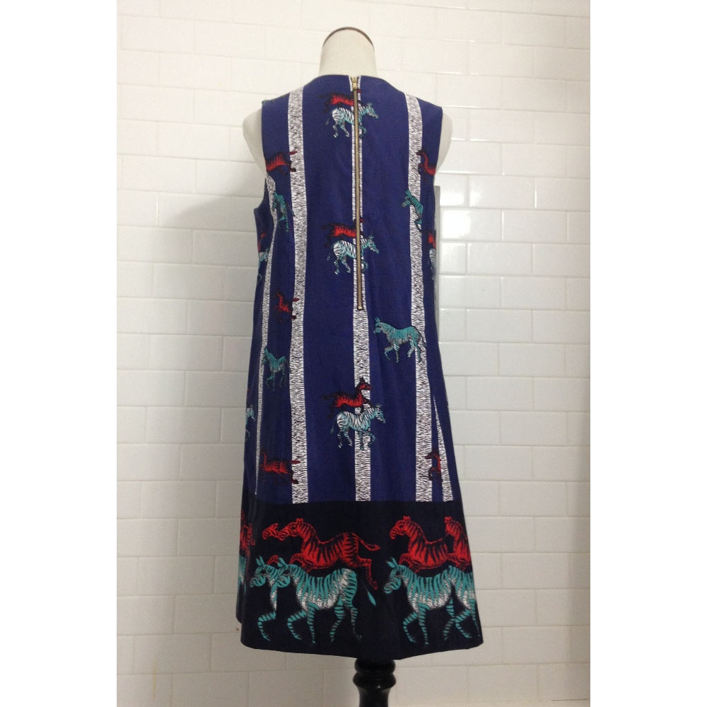 Suno blue Zebra Kanga print dress - Picture 4 of 5